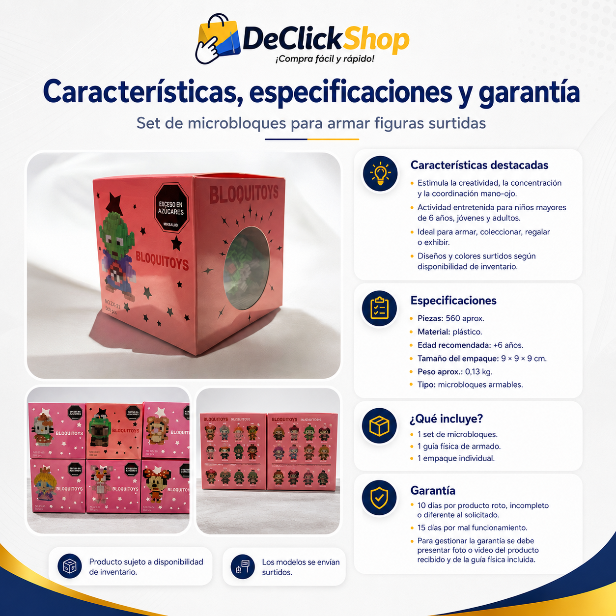 Figura Armable en Microbloques de 560 Piezas – Personaje Surtido