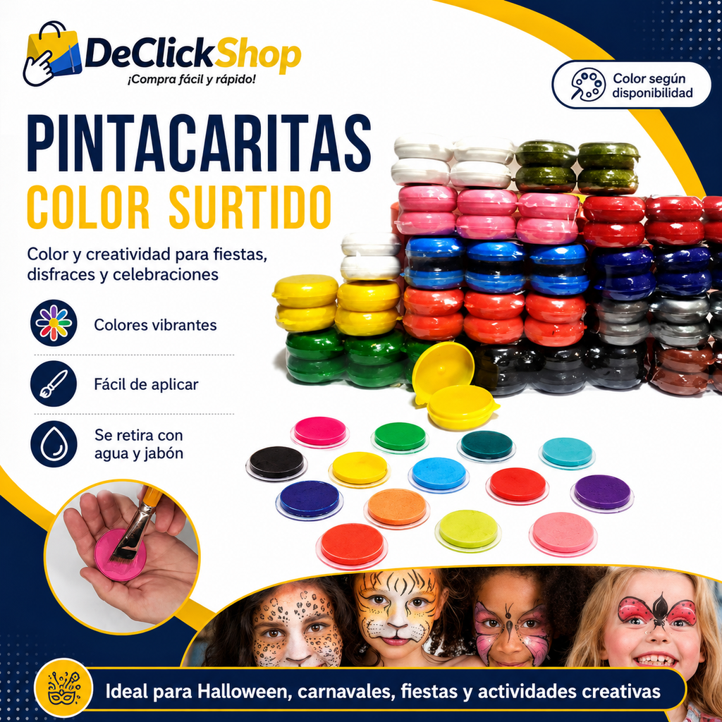 Pintacaritas Color Surtido – Maquillaje Facial para Fiestas y Disfraces