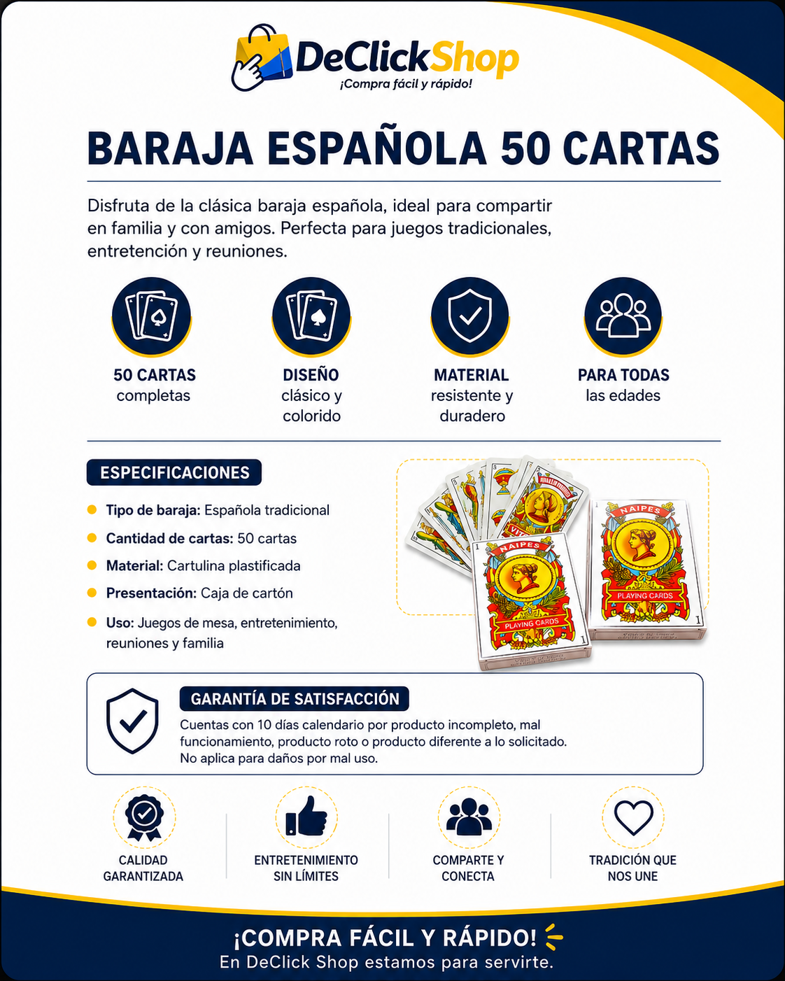 Baraja Española Clásica de 50 Cartas