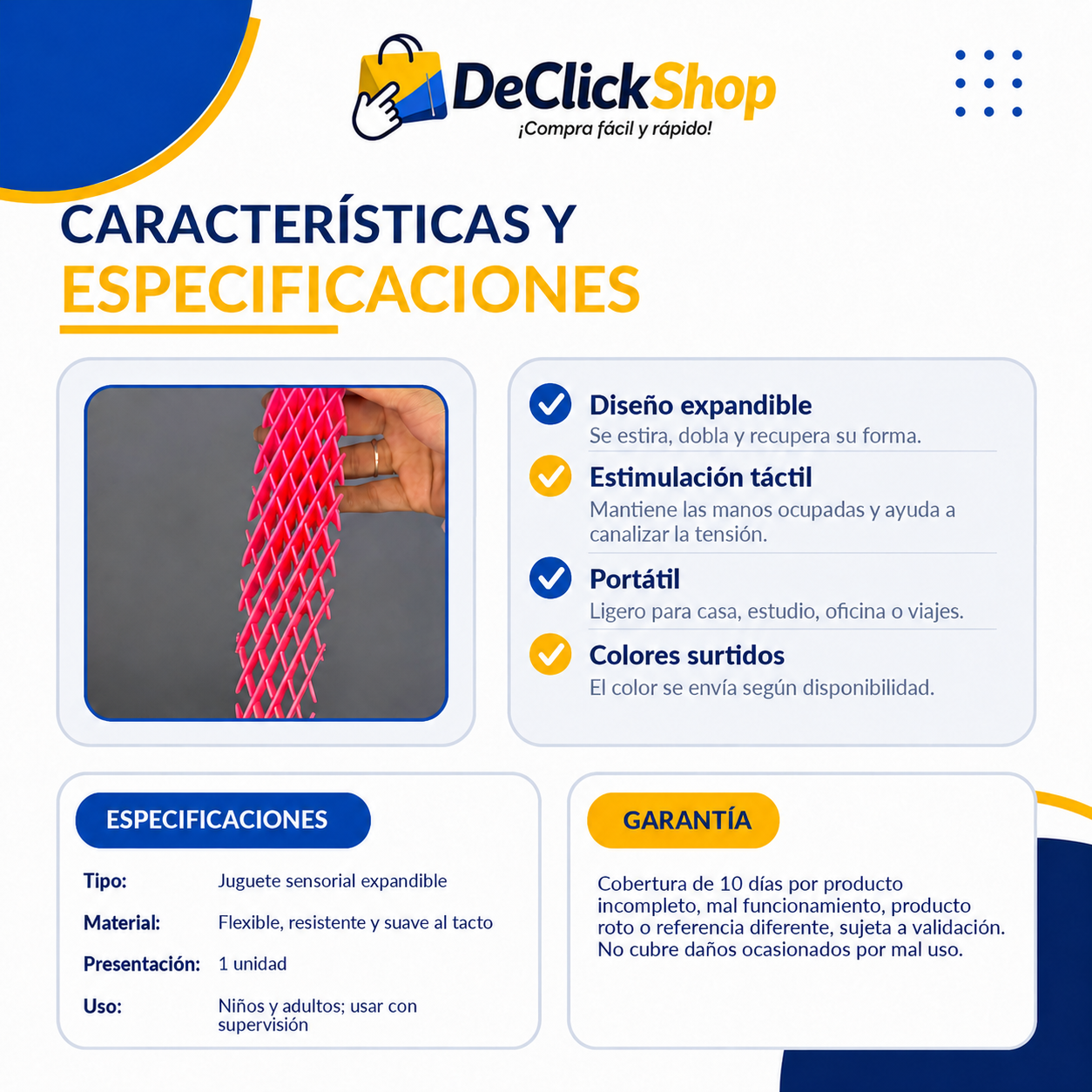 Juguete Sensorial Expandible Antiestrés – Rejilla Flexible de Colores