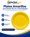 Platos Amarillos para Fiesta de 18 cm – Paquete x 10 Unidades