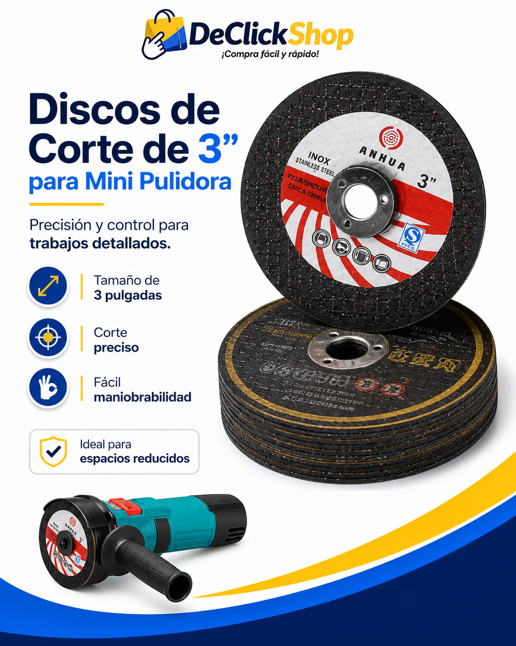 Discos de Corte de 3 Pulgadas para Mini Pulidora