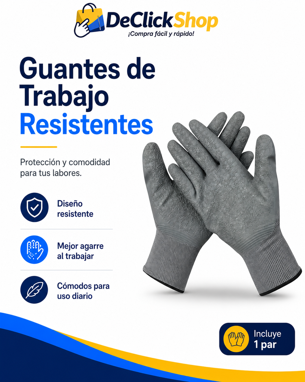 Guantes de Trabajo Resistentes con Agarre