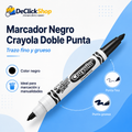 Marcador Negro Crayola Doble Punta – Punta Gruesa y Delgada