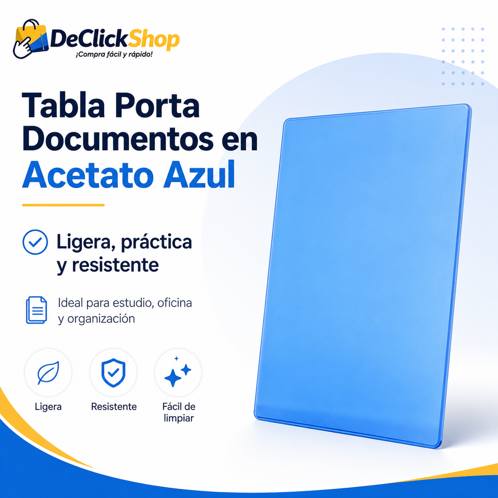 Tabla Porta Documentos en Acetato Azul Calibre 180