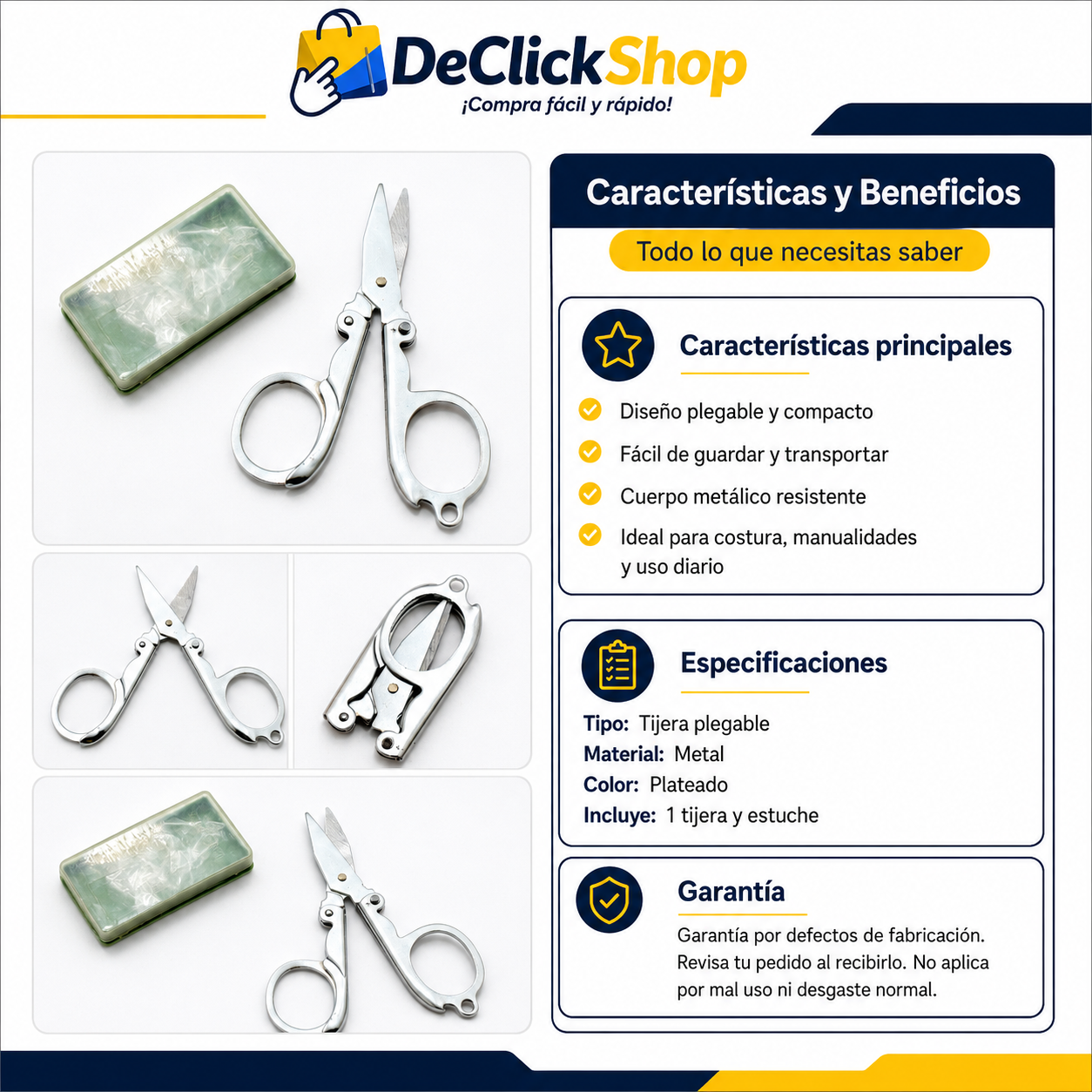 Tijera Plegable Portátil con Estuche