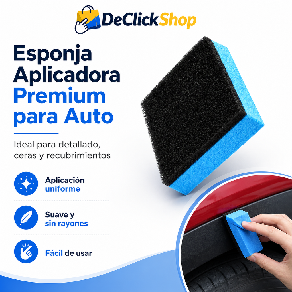 Esponja Aplicadora Automotriz para Ceras, Recubrimientos y Detallado