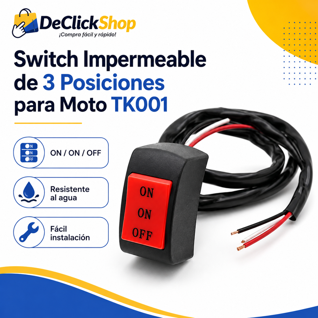 Switch Impermeable de 3 Posiciones para Moto TK001