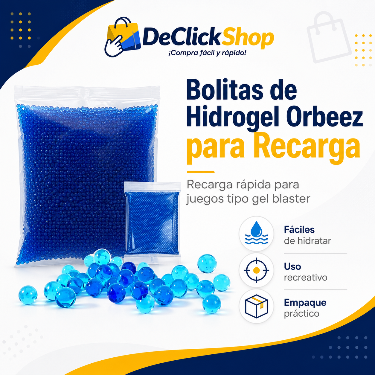 Bolitas de Hidrogel Azul para Recarga – Tipo Orbeez