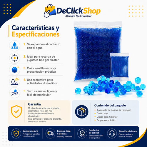 Bolitas de Hidrogel Azul para Recarga – Tipo Orbeez