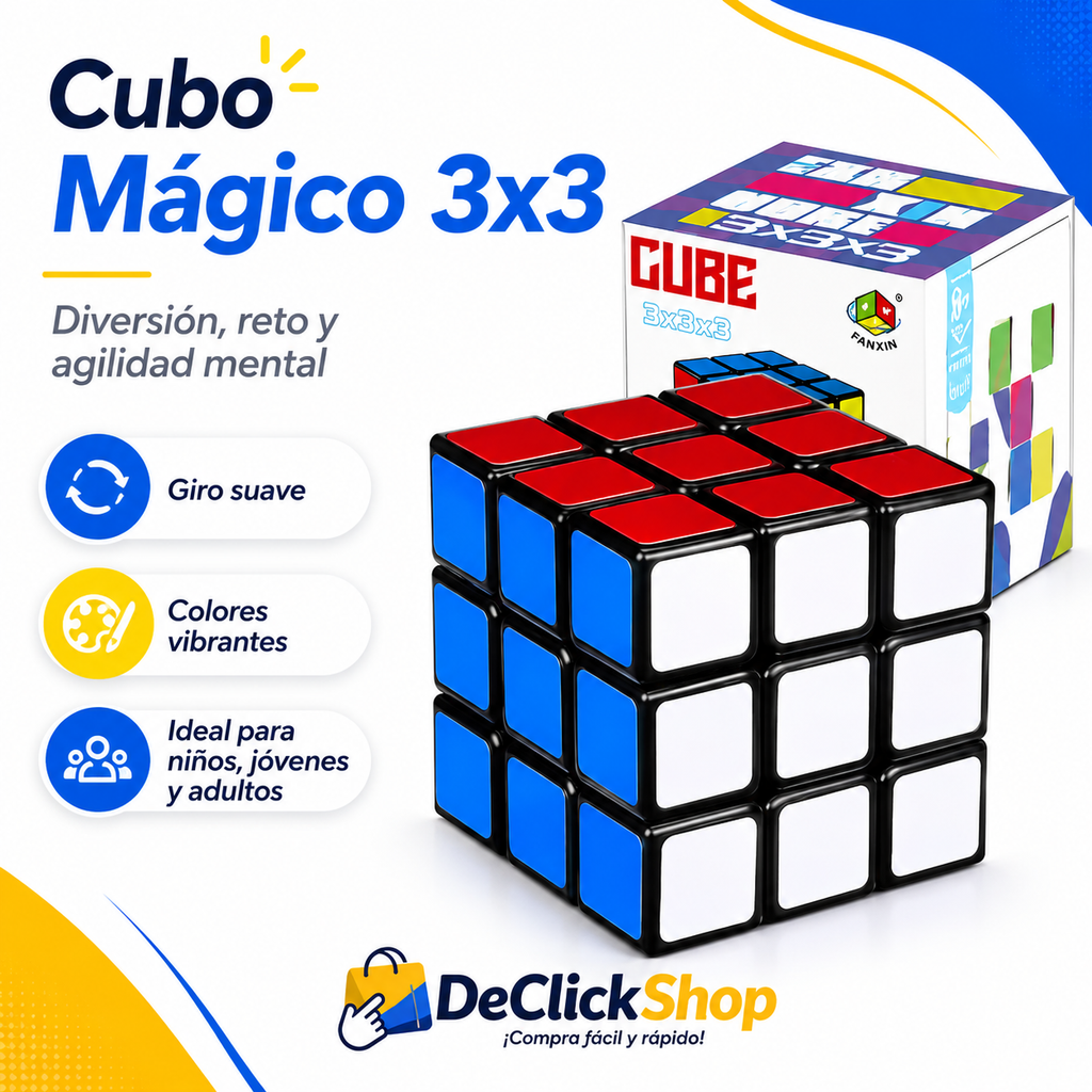 Cubo Mágico 3x3 Clásico – Juego de Agilidad Mental y Concentración