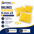 Balines Plásticos Amarillos 6 mm x3 – Pack Recreativo para Pistolas de Juguete