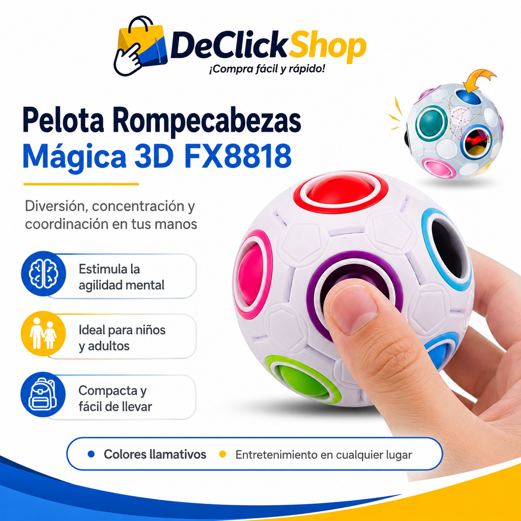Pelota Rompecabezas Mágica 3D FX8818 – Juego de Destreza, Concentración y Agilidad Mental