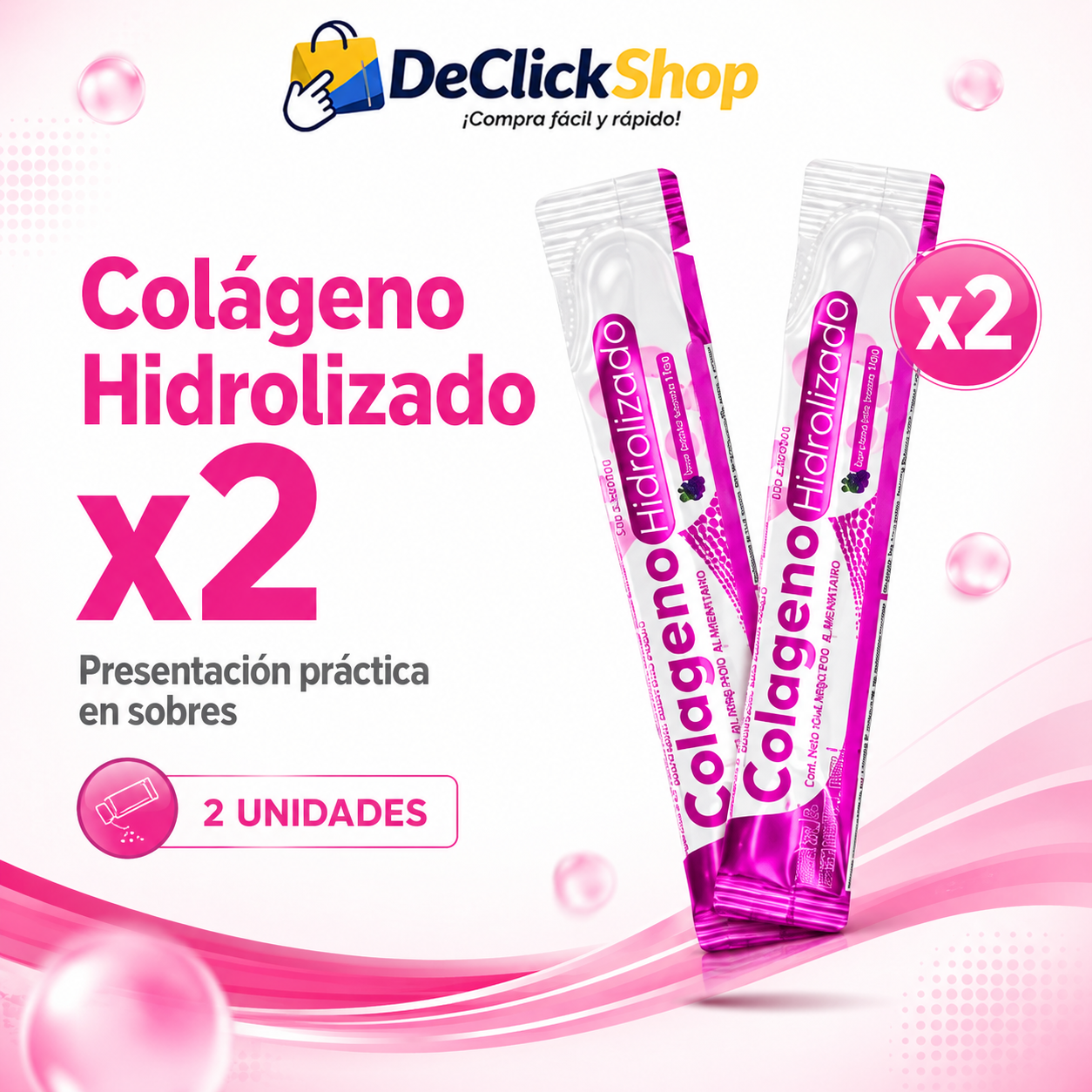Colágeno Hidrolizado x2 Sobres Individuales – Presentación Práctica