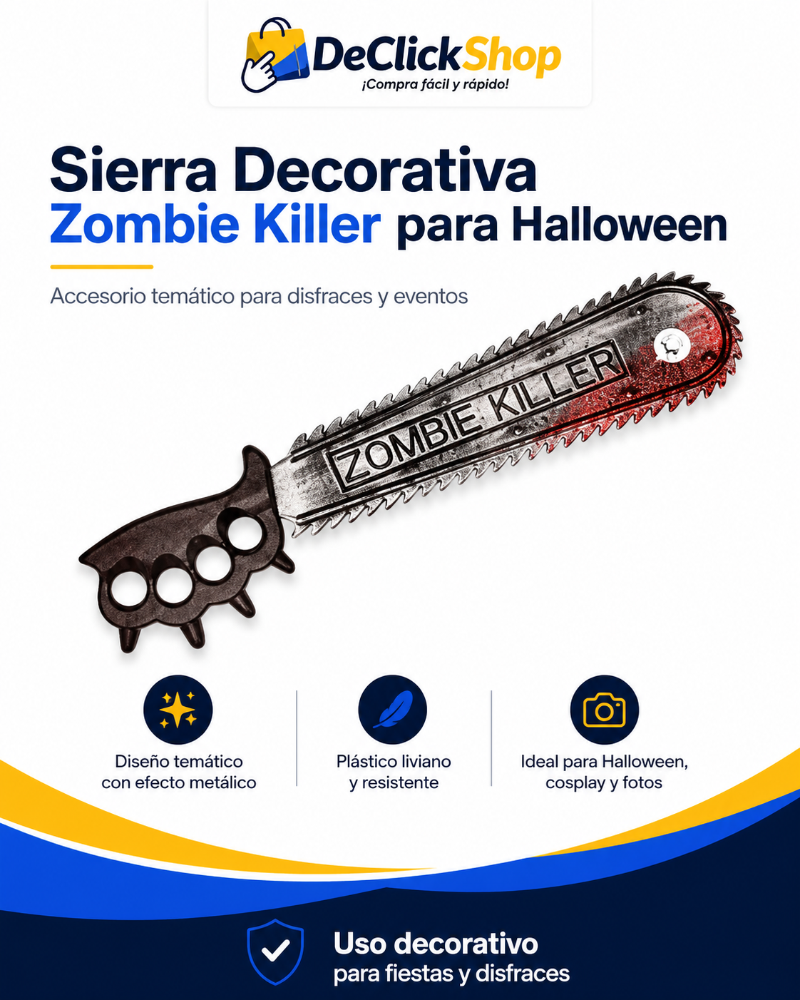 Sierra Decorativa Zombie Killer para Disfraces de Halloween