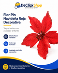 Flor Pin Navideña Roja Decorativa con Brillo
