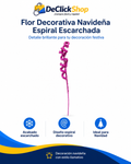 Flor Decorativa Navideña Espiral Escarchada