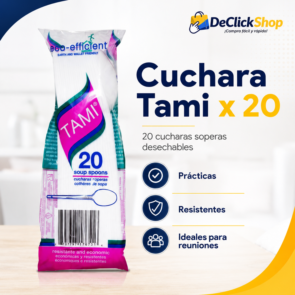 Cucharas Soperas Desechables Tami x 20 Unidades