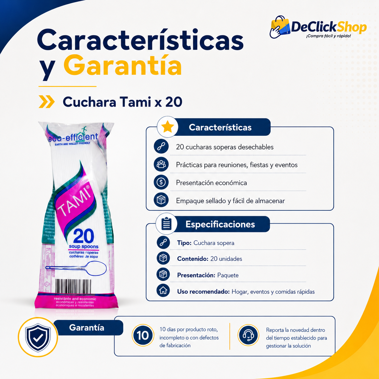 Cucharas Soperas Desechables Tami x 20 Unidades