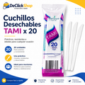Cuchillos Desechables TAMI x 20 Unidades – Prácticos, Livianos y Resistentes