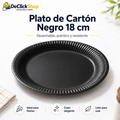 Plato Desechable Negro de Cartón 18 cm – Ideal para Fiestas y Celebraciones