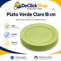 Plato Verde Claro 18 cm para Fiestas, Cumpleaños y Celebraciones