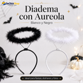 Diadema con Aureola para Disfraces, Fiestas y Fotos – Color Blanco o Negro