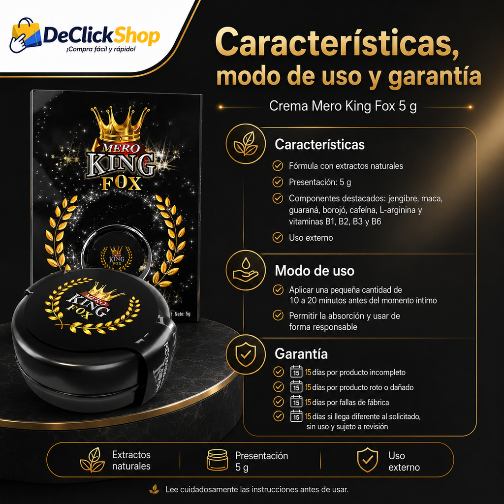 Crema Mero King Fox 5 g – Bienestar Masculino de Uso Externo