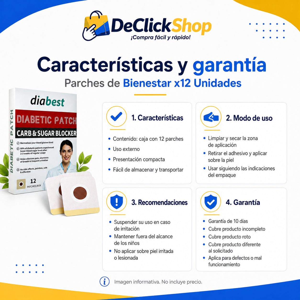 Parches de Bienestar Corporal de Uso Externo x12 Unidades