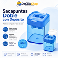 Sacapuntas Doble con Depósito Antiderrame para Lápiz Normal y Jumbo