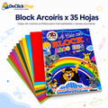 Block Arcoíris x 35 Hojas de Colores Tamaño Carta para Manualidades y Tareas Escolares