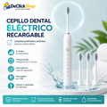 Cepillo Dental Eléctrico Recargable con 3 Cabezales de Repuesto