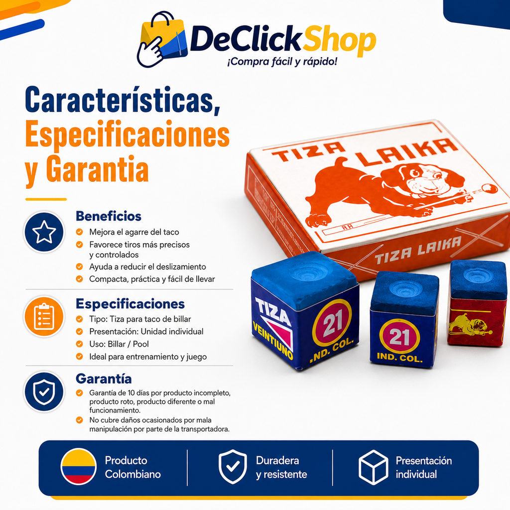 Tiza Premium Individual para Taco de Billar – Mejor Agarre y Precisión