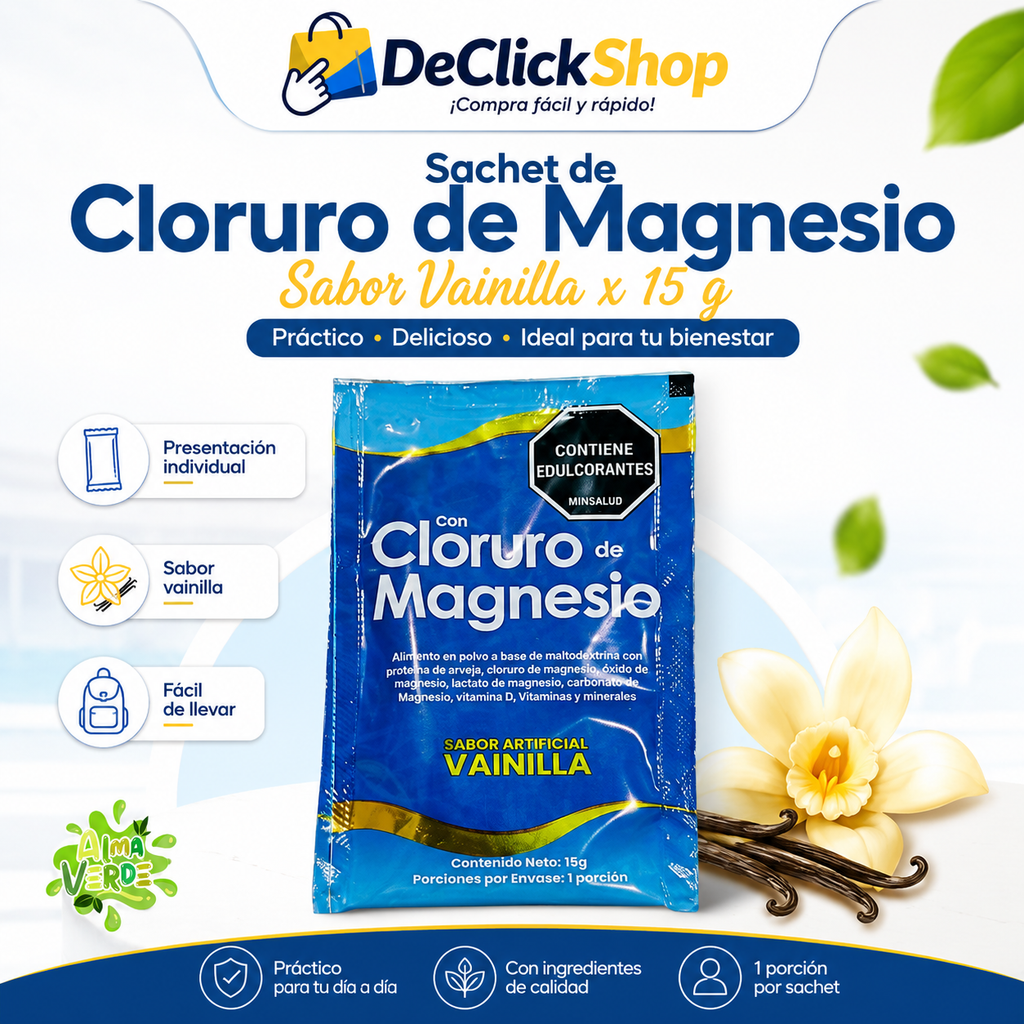 Sachet de Cloruro de Magnesio Sabor Vainilla x 15 g