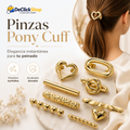 Pinza Pony Cuff Dorada para Cabello – Accesorio Elegante para Coletas y Peinados