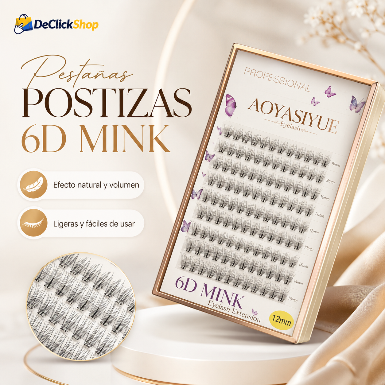 Pestañas Postizas 6D Mink Efecto Natural – Modelo 2521
