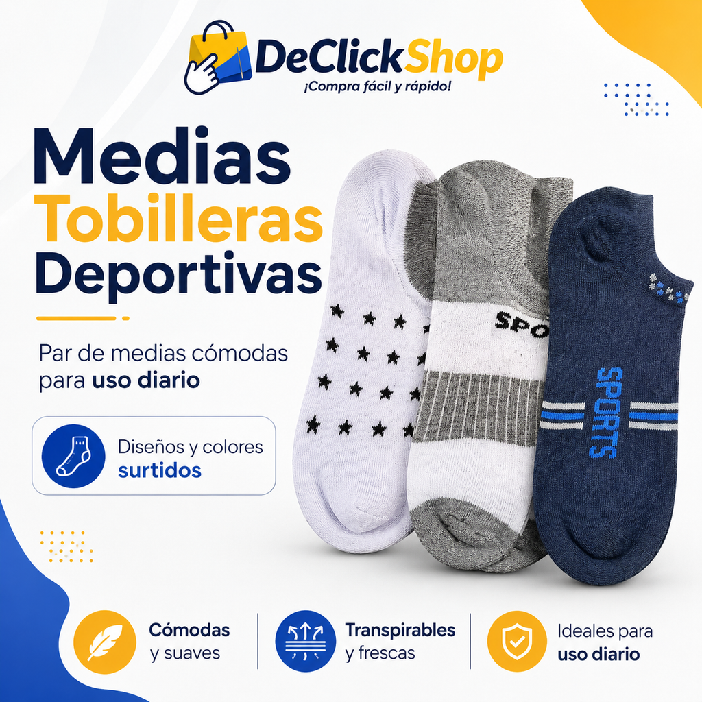 Medias Tobilleras Deportivas Surtidas – Par Cómodo para Uso Diario
