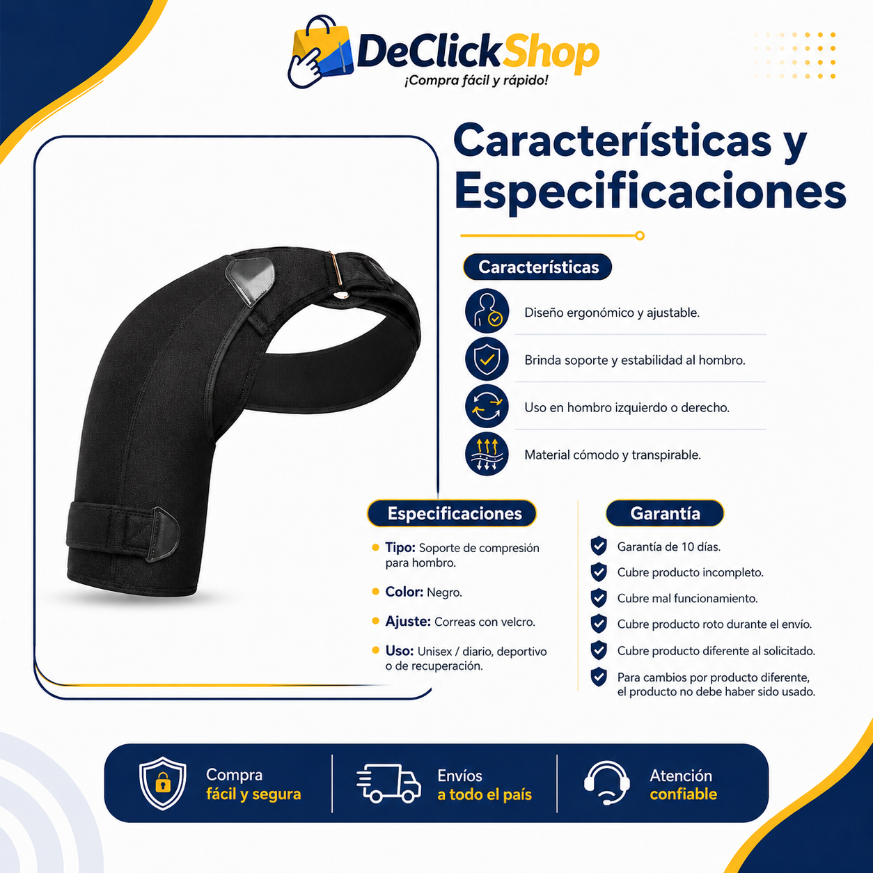 Soporte de Compresión para Hombro Ajustable – Unisex