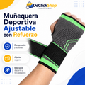 Muñequera Deportiva Ajustable con Refuerzo para Soporte de Muñeca
