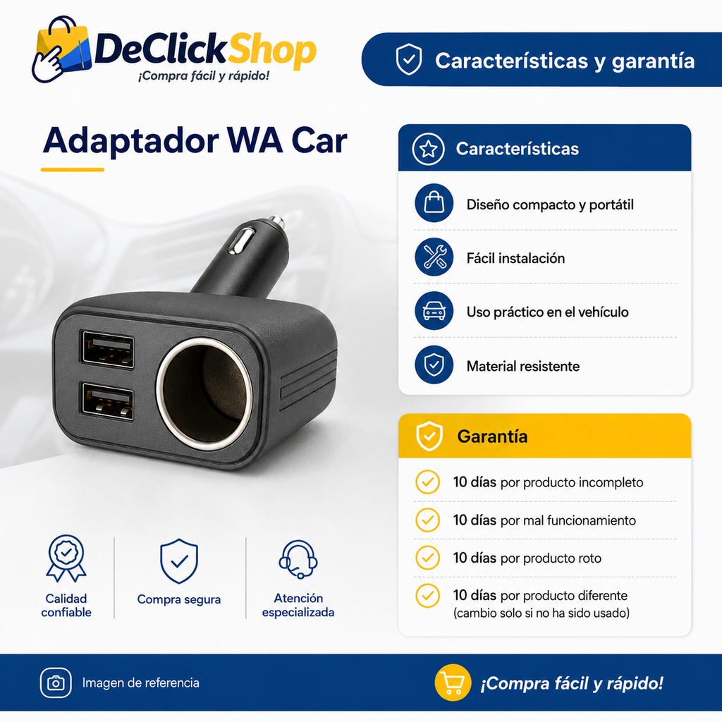 Adaptador WA Car para Vehículo – Accesorio Compacto y Práctico para Uso Diario