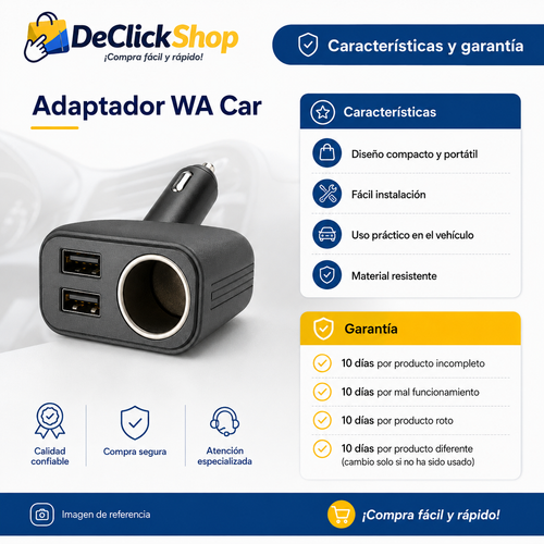 Adaptador WA Car para Vehículo – Accesorio Compacto y Práctico para Uso Diario