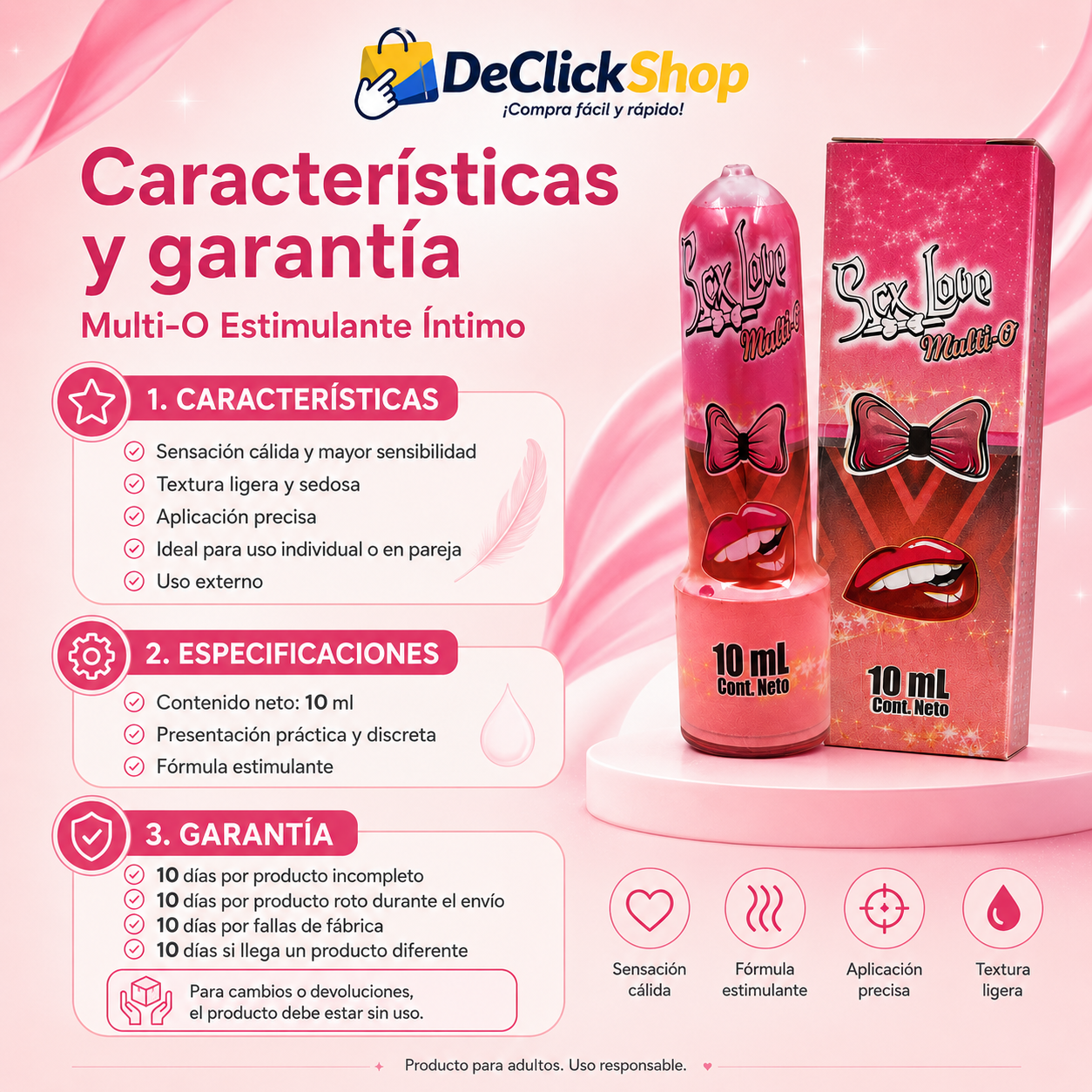 Multi-O Estimulante Íntimo 10 ml – Sensación Cálida y Mayor Sensibilidad