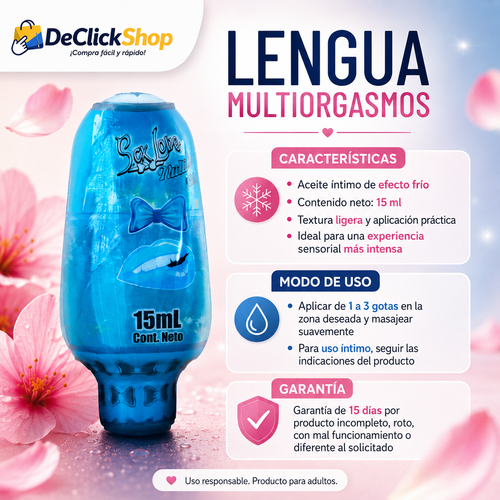Aceite Íntimo Efecto Frío Lengua Multiorgasmos 15 ml