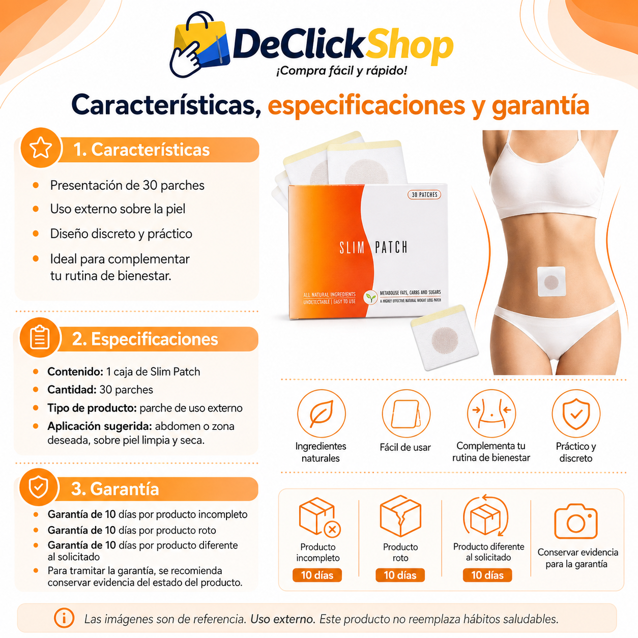 Parche Adelgazante Slim Patch x 30 Unidades – Uso Externo