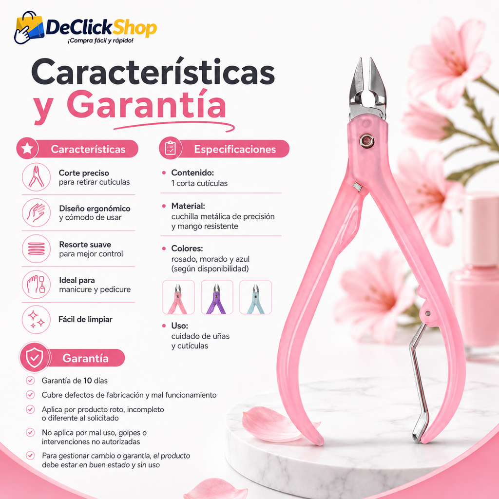 Corta Cutículas Profesional para Manicure y Pedicure