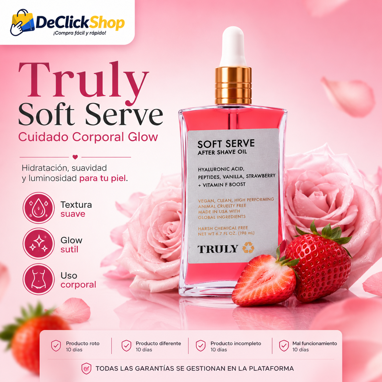 Truly Soft Serve – Aceite Corporal Glow Hidratante 198 mL