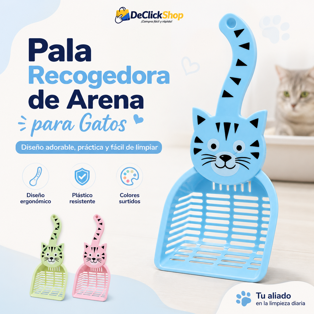 Pala Recogedora de Arena para Gatos con Diseño de Gatito