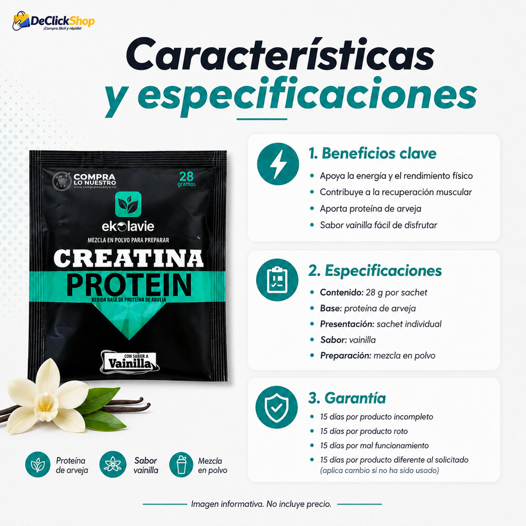 Creatina Protein en Sachet Sabor Vainilla – 28 g