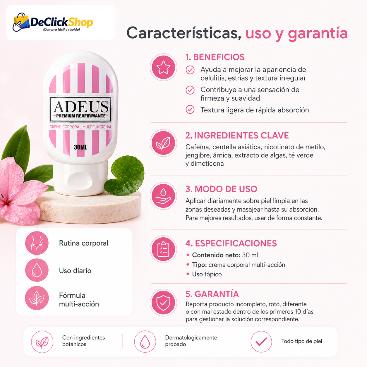 Crema Corporal Reafirmante Multi-Acción ADEUS 30 ml