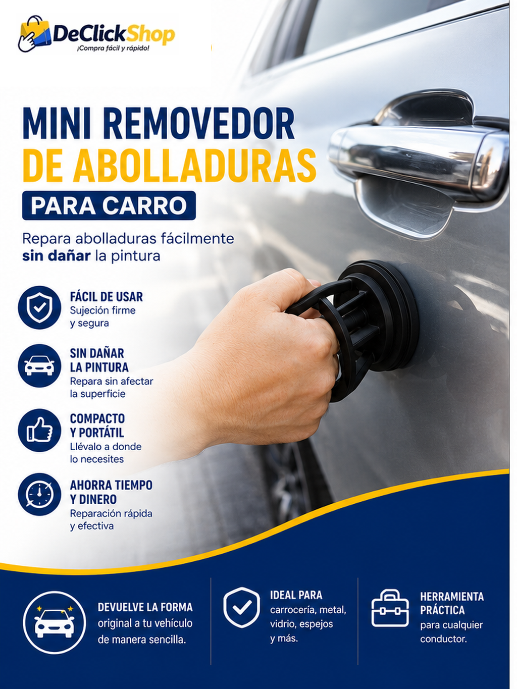 Mini Ventosa Saca Golpes para Carro y Superficies Lisas